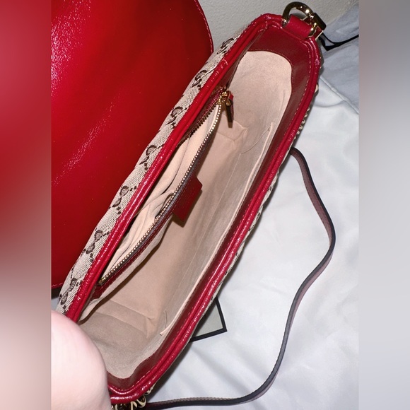 Gucci Canvas Marmont Top Handle Flap Closure Bag - Picture 7 of 9